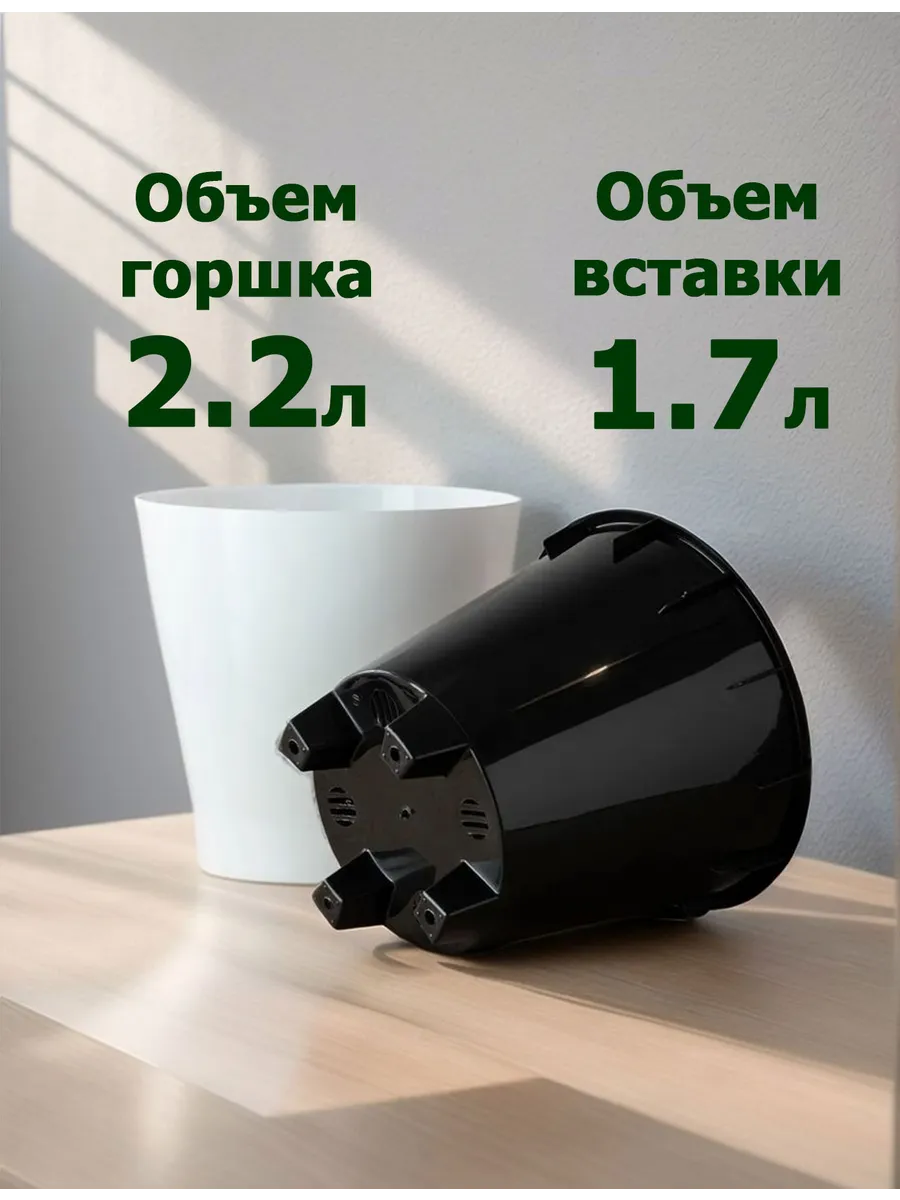 Кашпо со вставкой, 2,2 л